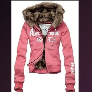 WORN ONCE Abercrombie & Fitch Helen Fur Hoodie